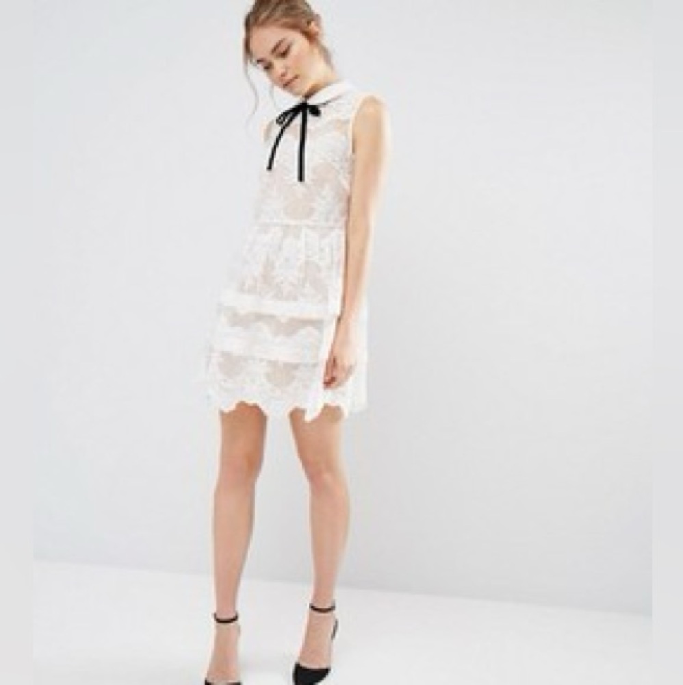 NWT Endless Rose White Lace Embroidered Dress, large
